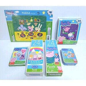Peppa Pig Puzzle Lot Set Flash Playing Cards Educational Toys